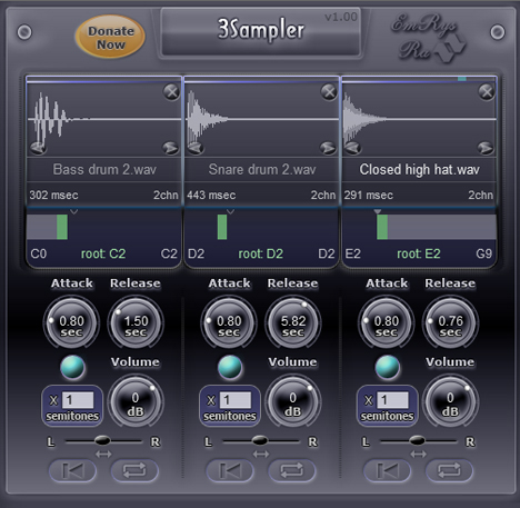 3Sampler - free WAV / SFZ / OGG sampler plugin