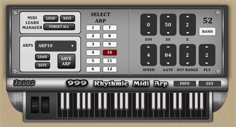 999 - free Arpeggiator plugin