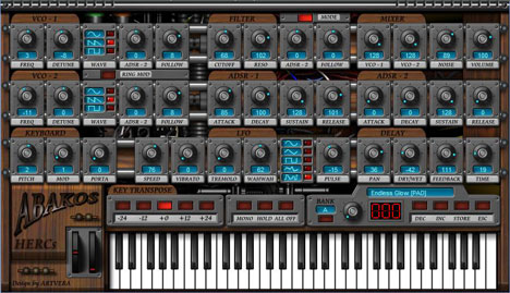 Abakos - free 2 osc  analog synth plugin