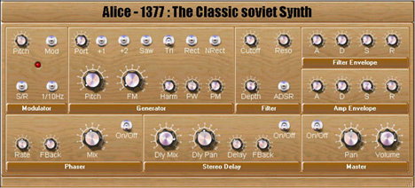 Alice-1377 - free Soviet synth emulation plugin