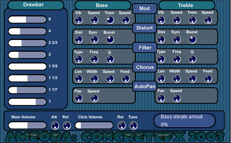 Amoeba - free Drawbar organ plugin