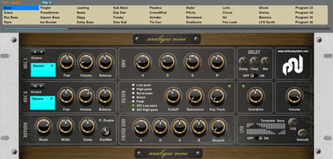 Analogue Mini - free 2 osc analog synth plugin