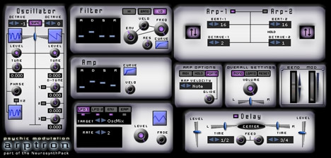 Arptron - free Hybrid phase distortion synth plugin