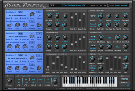 Astral Dreamer Free - free 3 PCM oscillators synth plugin