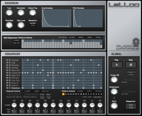 Tattoo - free 12 voice drum machine plugin