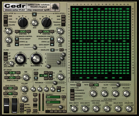 Cedr - free 16 step sequencer synth plugin