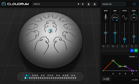 Cloudrum - free Steel tongue drum plugin