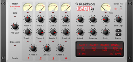 Comp4 - free 4 band compressor plugin