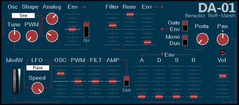 DA-01 - free Mono / duophonic analog synth plugin