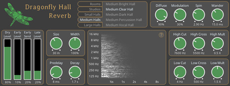 Dragonfly Reverb - free Reverb bundle plugin