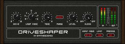 Driveshaper - free Waveshaper / foldback distortion plugin