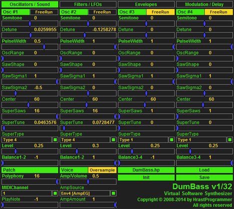 DumBass - free SuperSaw engine synth plugin