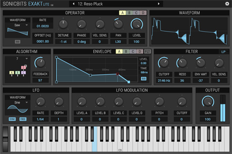 Exakt Lite - free 4 OP FM synth plugin