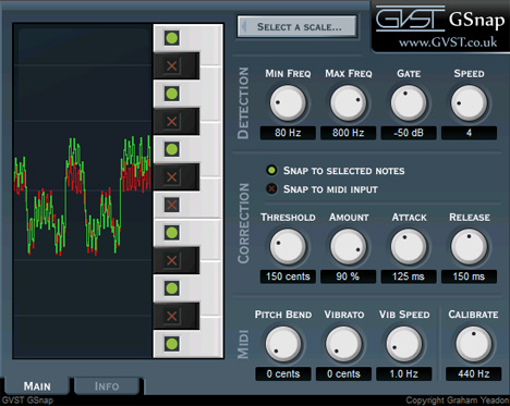 GSnap - free Pitch correction plugin