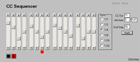 CC Sequencer - free 16 step CC sequencer plugin