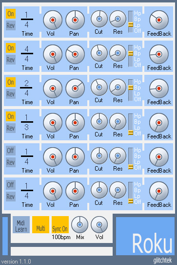 Roku - free Multi tap delay plugin