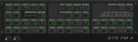GTG FM 4 - free 3 op FM synth plugin
