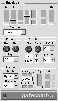 Gate Comb - free Stereo comb filter plugin