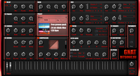 Gnat - free Analog / sample based synth plugin