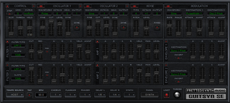 GuitSyn SE - free Guitar controlled synth plugin