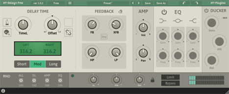 HY-Delay 4 free - free Ducking delay plugin