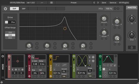 HY-Filter4 free - free Semi-modular filter plugin