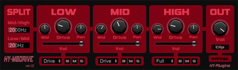 HY-MBDrive - free Multiband distortion plugin