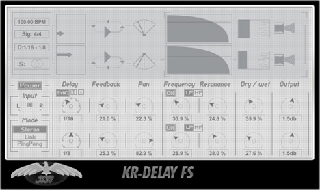 KR-Delay FS - free Multimode delay / echo plugin