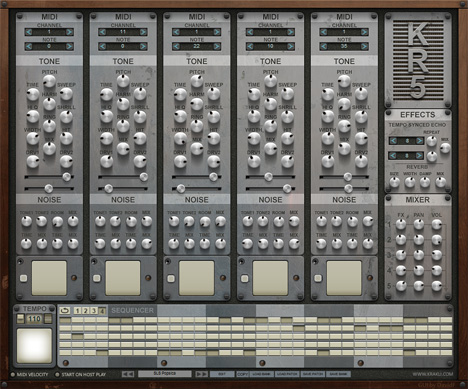 KR5 - free 5 parts drum machine plugin