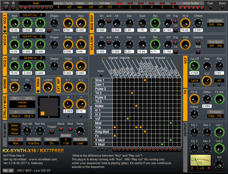 KX-SYNTH-X16 - free Vintage modular polyphonic synth plugin