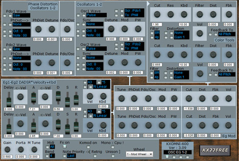 KXOMNI-600 V3 - free Analog / phase distortion synth plugin