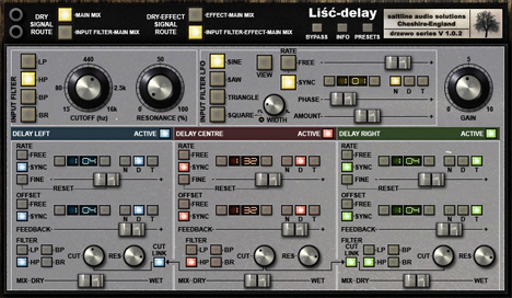 Li&#347;&#263; delay - free Delay / filters plugin