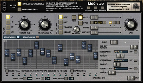 Li&#347;&#263;-step - free 16 step sequencer filter plugin