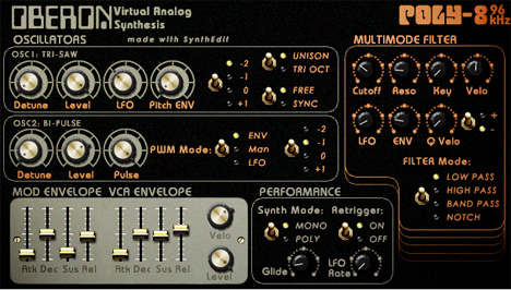 Oberon-8 - free Classic analog synth plugin