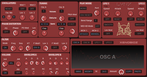 Lynx - free Drawable / Unison oscillators synth plugin