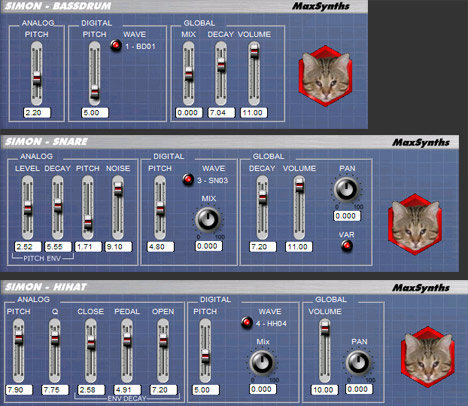 Simon Drums - free Hybrid drum modules plugin