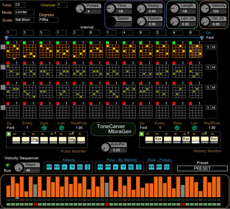 MbiraGen - free Semi-generative sequencer plugin