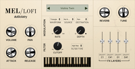 Mel-Lofi - free Mellotron rompler plugin