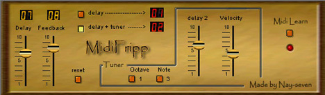 MidiFripp - free Double delay plugin