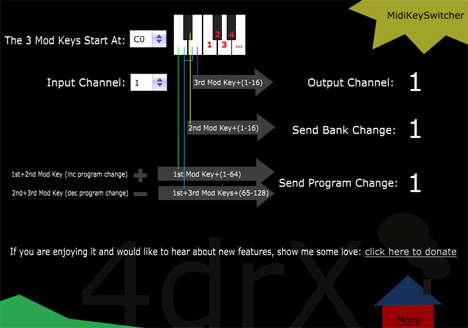 MidiKeySwitcher  - free Note to Program change plugin