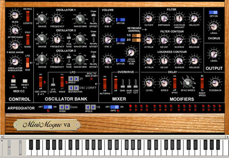 MiniMogueVA - free Minimoog emulation plugin