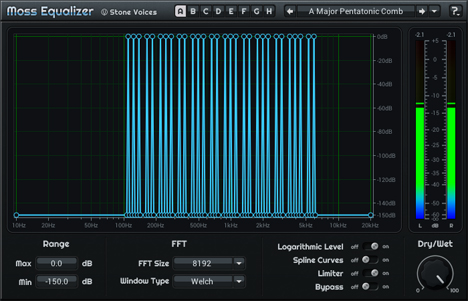 Moss Equalizer - free 265 band FFT EQ plugin