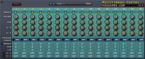 Multitimbral Control - free 16 channels controller plugin