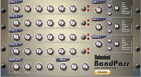 Noisebud BandPass - free Band-pass  filter plugin