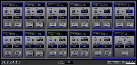 PDP2MIDI - free Drum pad to MIDI plugin