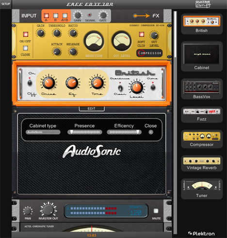 Guitar amp 2 FE - free Guitar / bass rack plugin