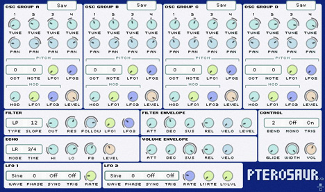 Pterosaur - free 16 osc supersaw synth plugin