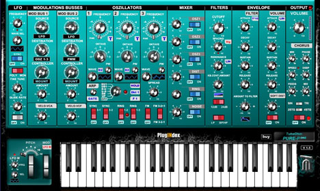 Pure-Pone - free 3 osc analog synth plugin