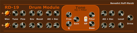 RD-19 Drum Module - free Analog drum module plugin