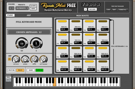 Randomidi Free  - free Random multi channel arpeggiator plugin